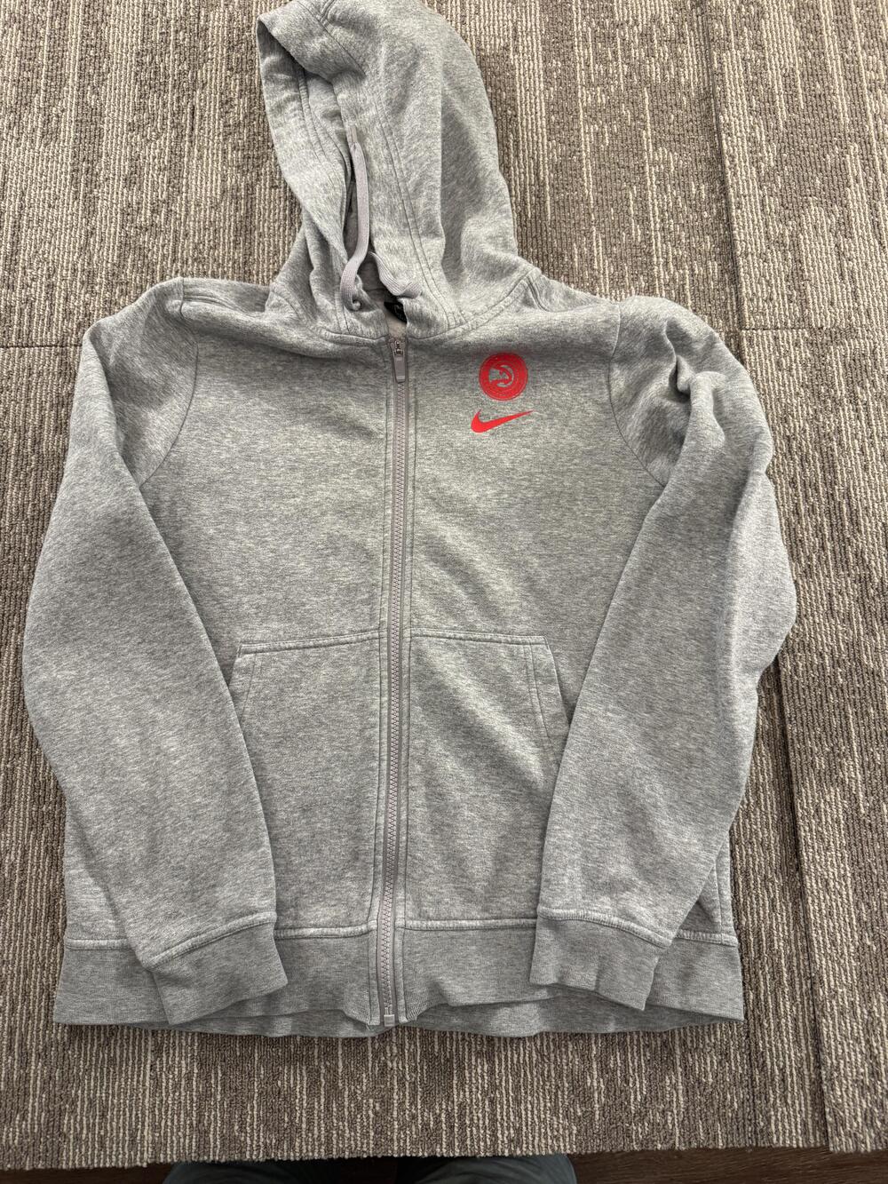 Atlanta Hawks Hoodie Sweatshirt Mens Medium Gray NBA Basketball Nike Full Zip